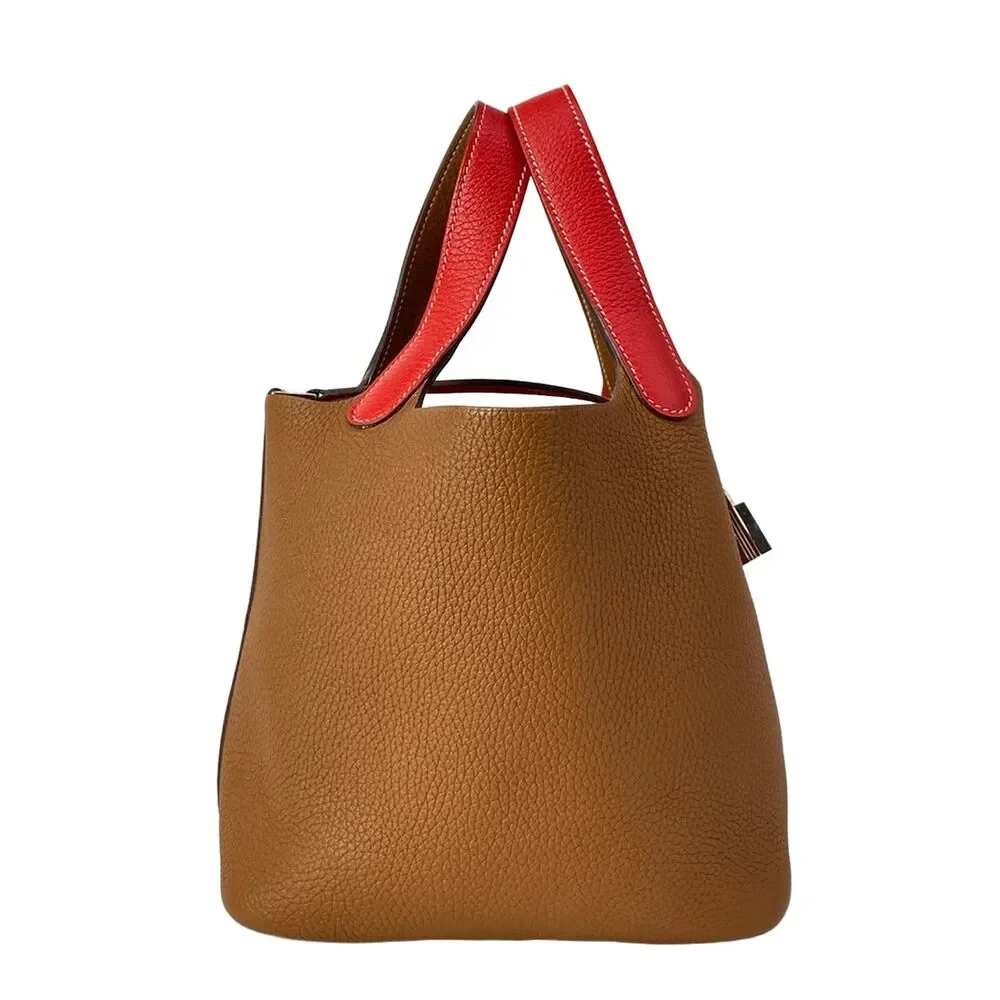 Hermès Picotin Lock Ccossack PM Handbag Rouge Coeur Gold